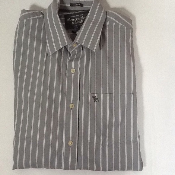 Abercrombie & Fitch Gray and White Stripe Shirt XL - Picture 4 of 9